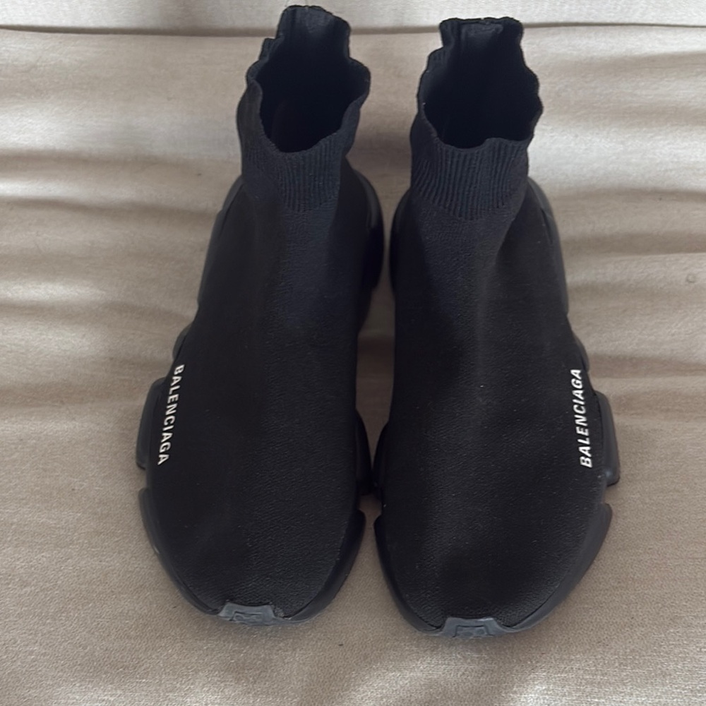 Balenciaga Black Knit High-Top Sneakers